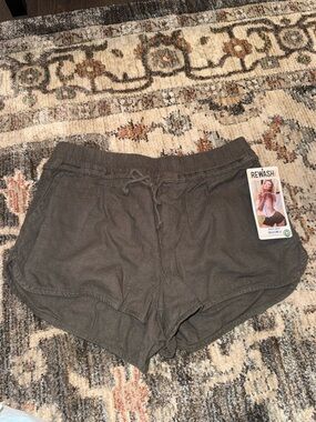 Rewash Olive Drawstring Casual Athletic Shorts